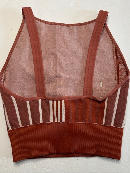 Free People Movement Striped Floral Knit Halter Top in Rust and Cream - Picture 4 of 8